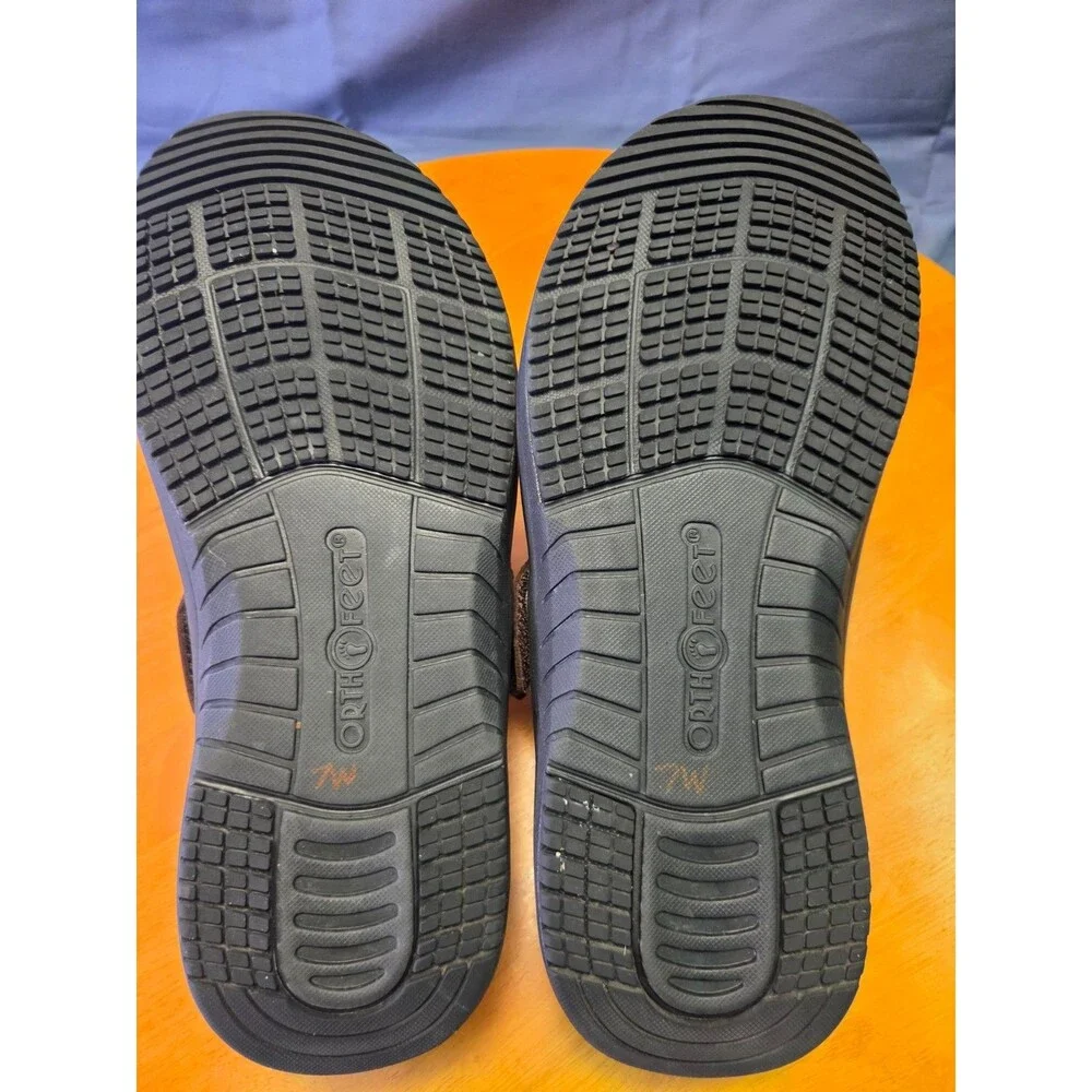 OrthoFeet Men's Leather Slide Sandals, Size 13 Extra Wide